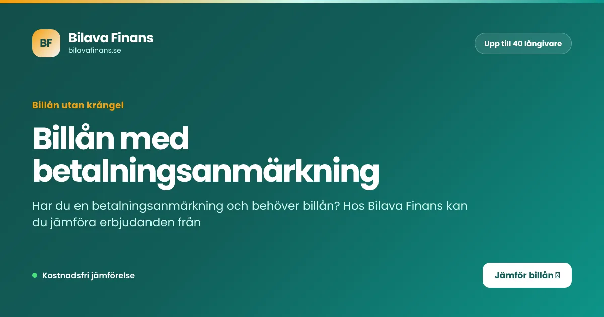 Billån med betalningsanmärkning